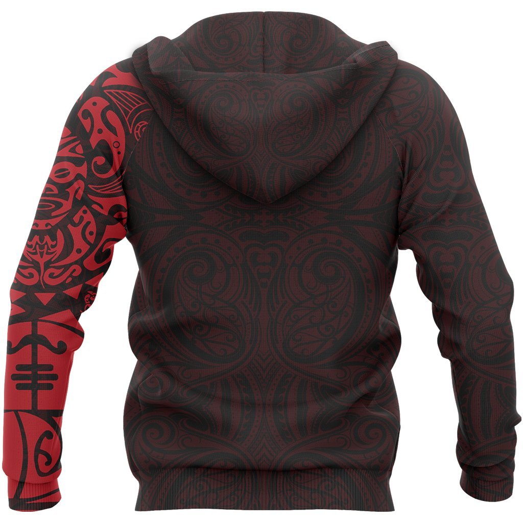 maori-tattoo-hoodie-new-zealand-lizard-pullover-red-hoodie