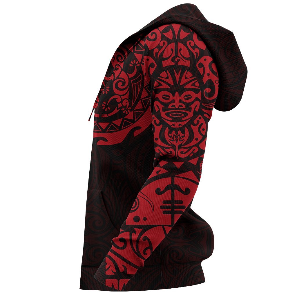 maori-tattoo-hoodie-new-zealand-lizard-pullover-red-hoodie
