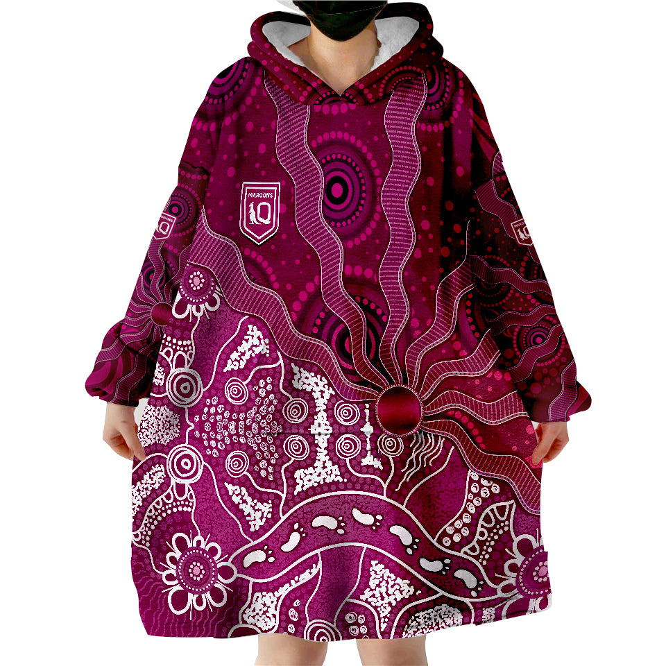 maroons-rugby-fascinated-aboriginal-queenslanders-wearable-blanket-hoodie