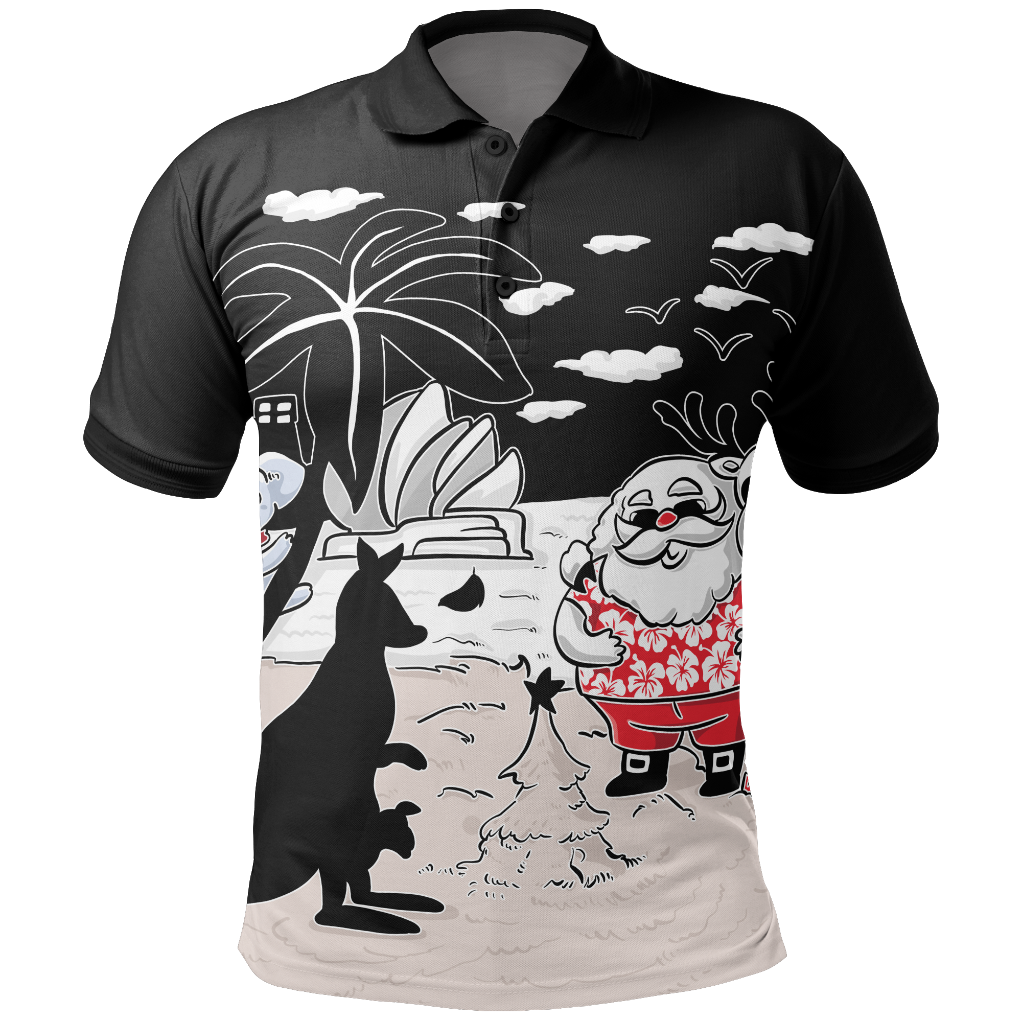 christmas-polo-shirt-santa-claus-shirt-kangaroo-ver03-unisex
