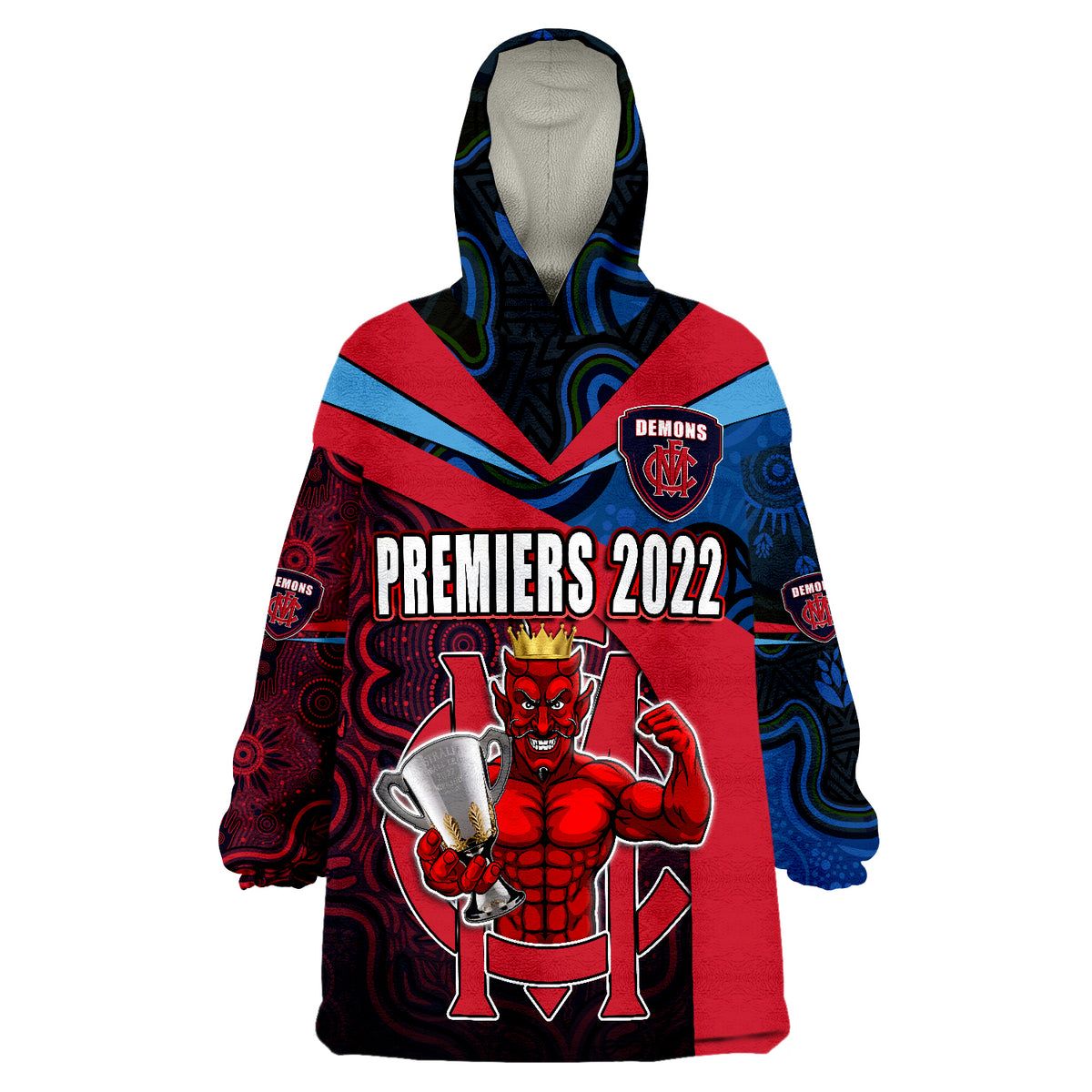 melbourne-football-2022-premiers-demons-indigenous-style-wearable-blanket-hoodie