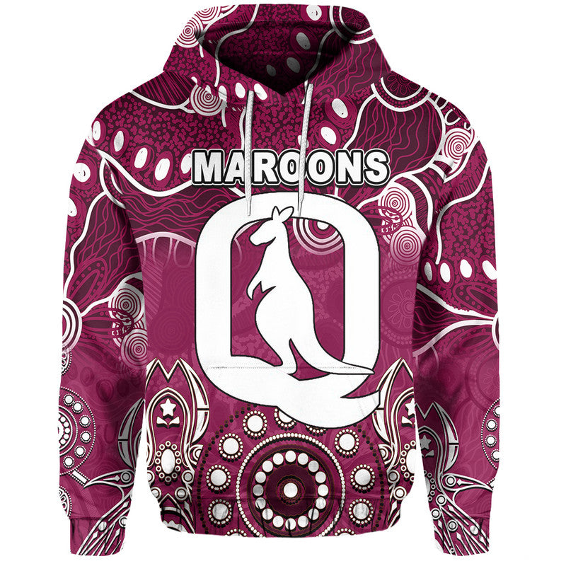 (Custom Personalised) Queensland Maroons Hoodie Aboriginal  LT6
