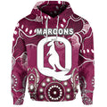 (Custom Personalised) Queensland Maroons Hoodie Aboriginal  LT6
