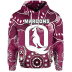 (Custom Personalised) Queensland Maroons Hoodie Aboriginal  LT6