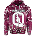 (Custom Personalised) Queensland Maroons Hoodie Aboriginal  LT6