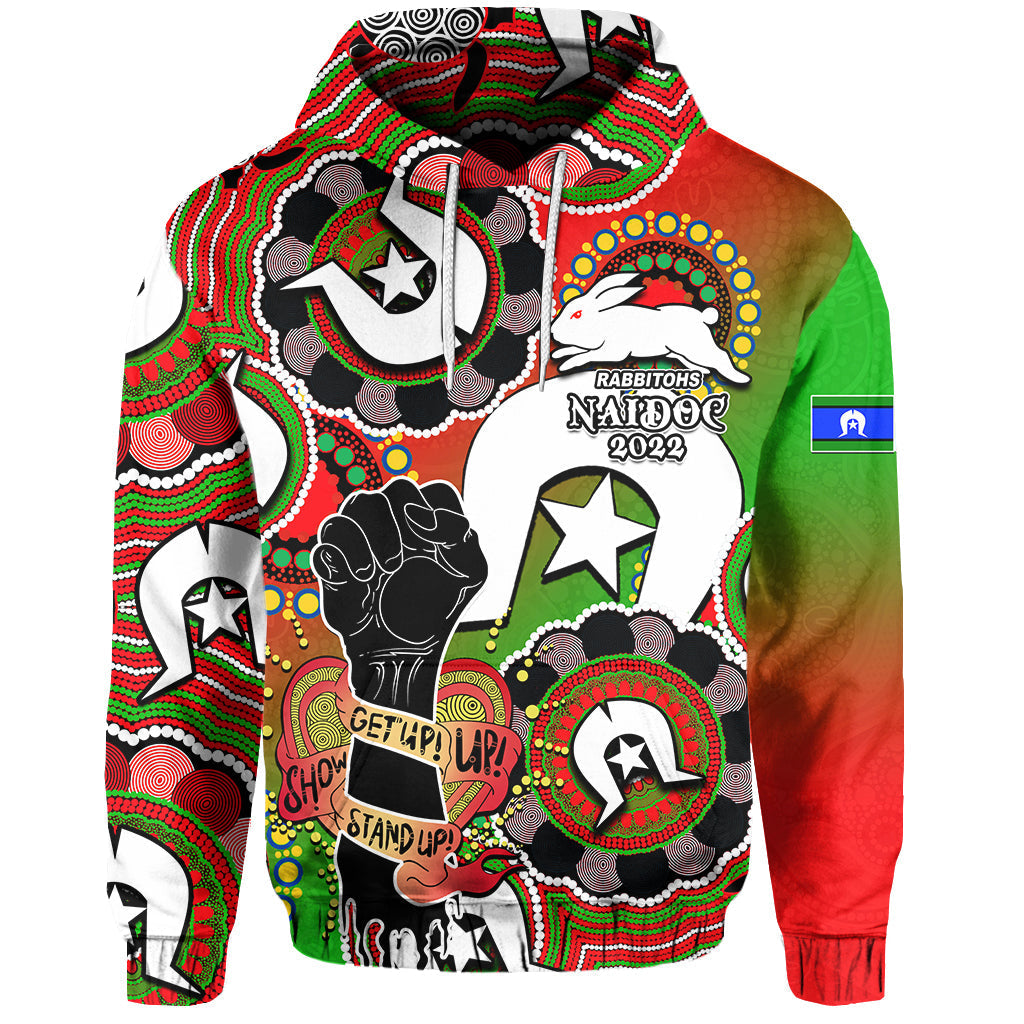 custom-personalised-rabbitohs-rugby-naidoc-week-2022-hoodie-lets-fight-together