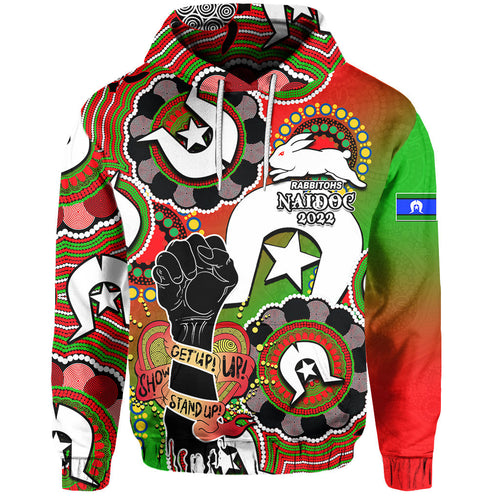 custom-personalised-rabbitohs-rugby-naidoc-week-2022-hoodie-lets-fight-together