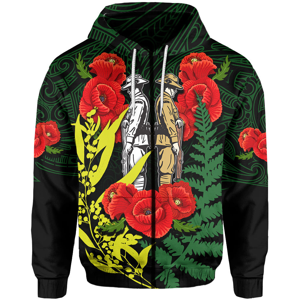 anzac-day-hoodie-maori-patterns-green-color