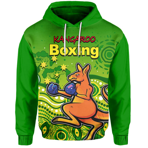 (Custom Personalised) Kangaroo Boxing Hoodie Aboriginal