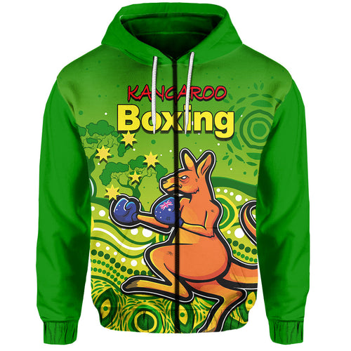 (Custom Personalised) Kangaroo Boxing Hoodie Aboriginal LT6