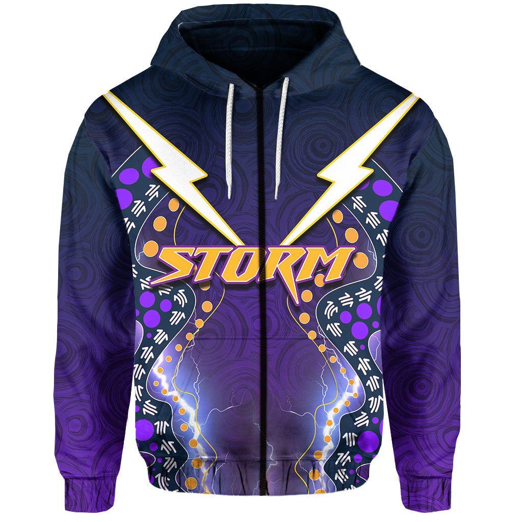 custom-personalised-melbourne-storm-zip-hoodie-aboriginal-circles-patterns
