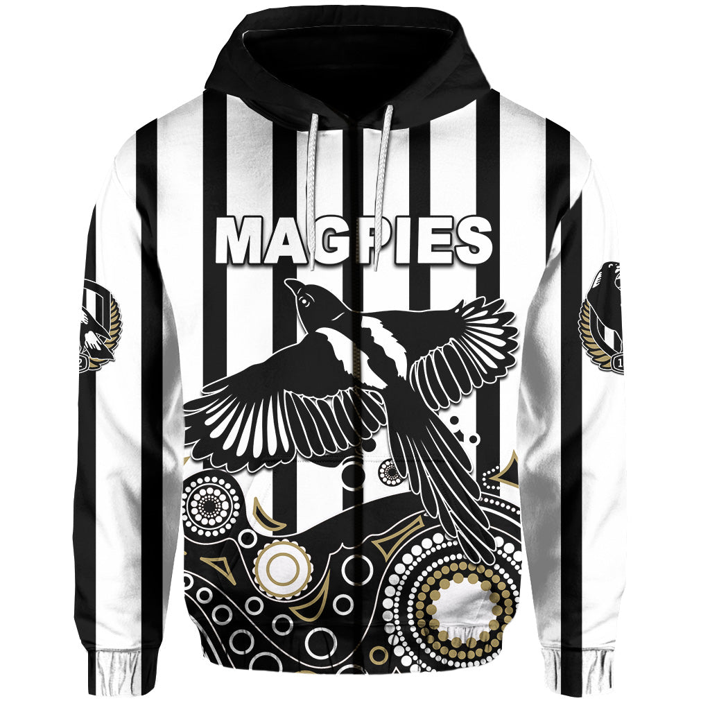 custom-personalised-magpies-zip-hoodie-aboriginal-simple