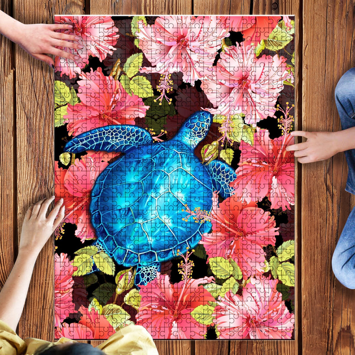 turtle-jigsaw-puzzle-hibiscus-turtle