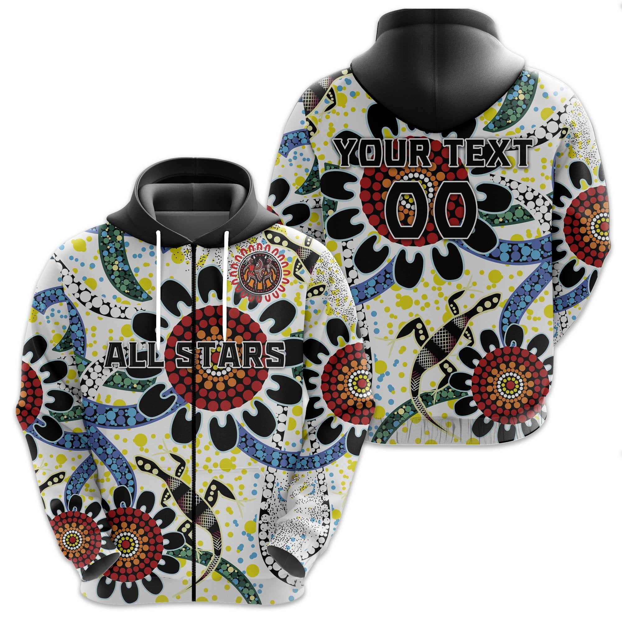 custom-personalised-australia-indigenous-rugby-zip-hoodie-all-stars-sporty-style-white-custom-text-and-number