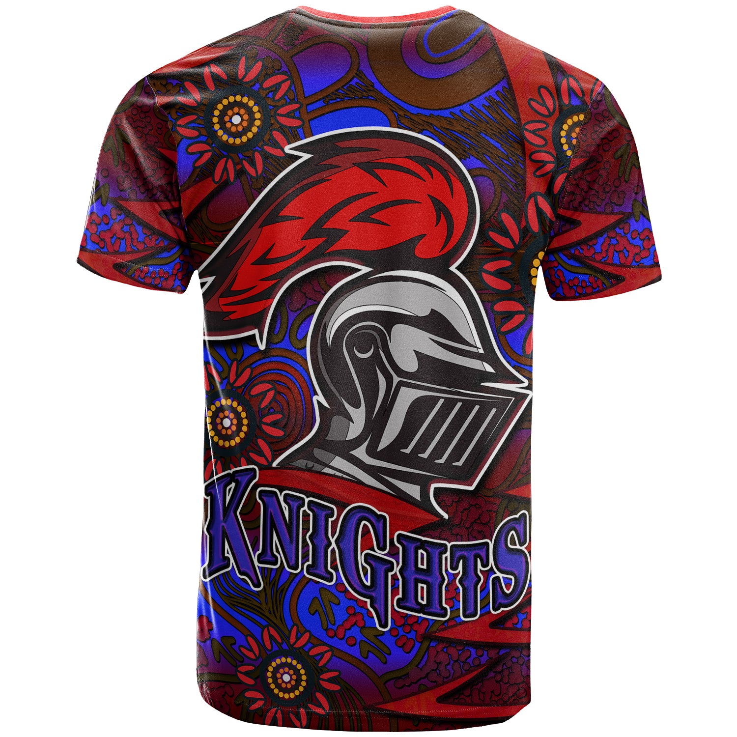nrlw-knights-rugby-t-shirt-custom-knights-womens-rugby-league-aboriginal-style-player-and-number-woman-t-shirt
