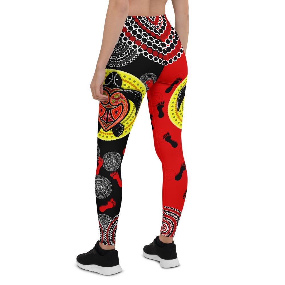 aboriginal-legging-turtle-footprint-circle-dot-painting