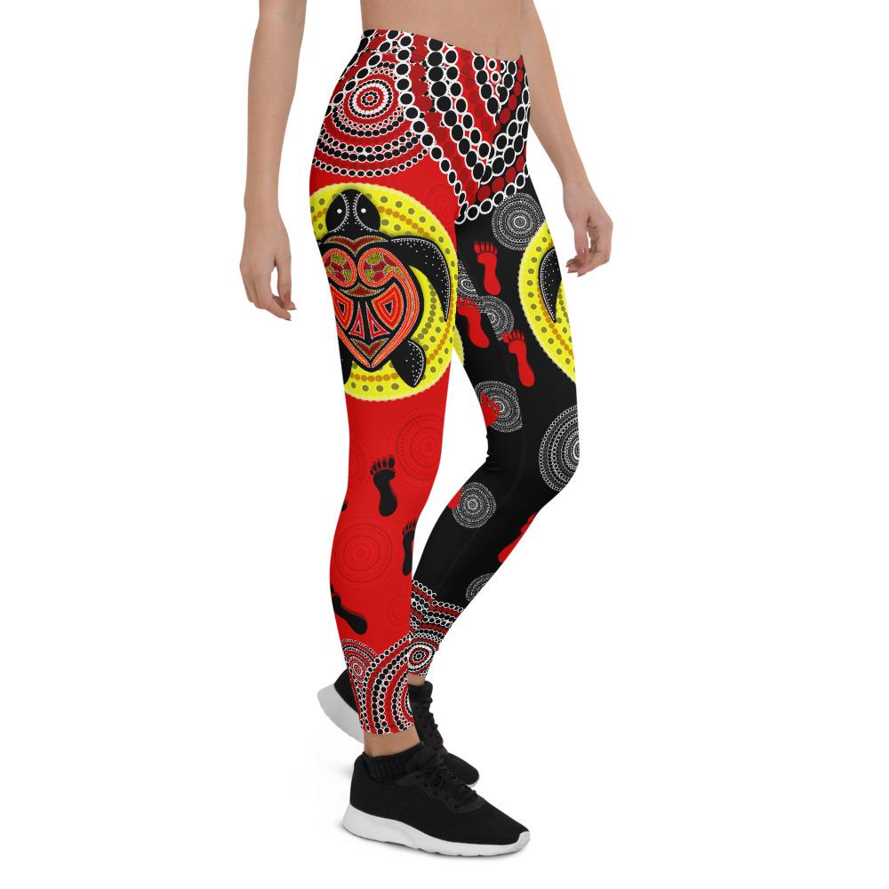 aboriginal-legging-turtle-footprint-circle-dot-painting