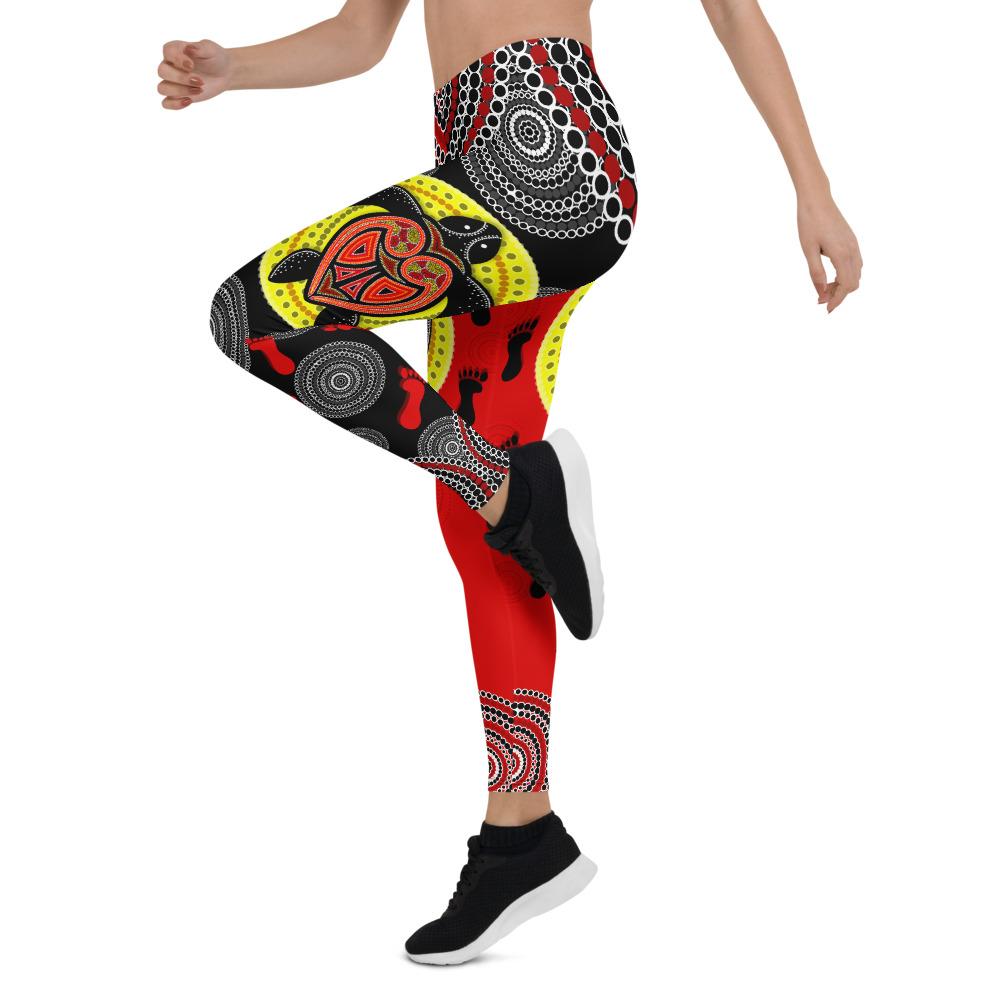 aboriginal-legging-turtle-footprint-circle-dot-painting