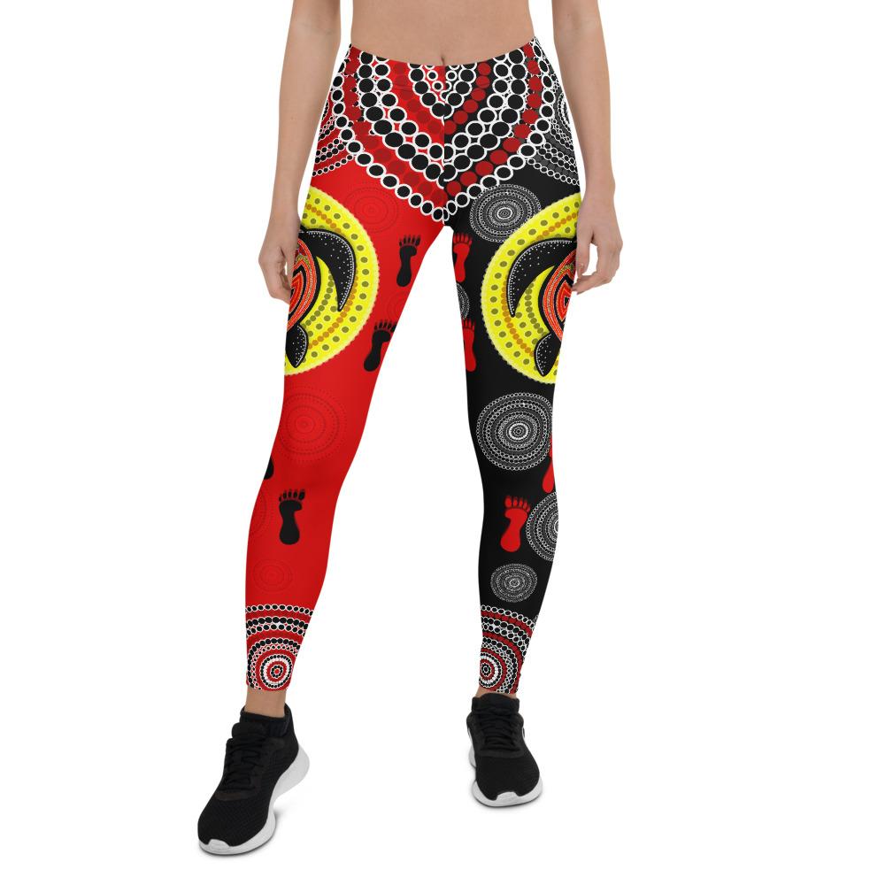 aboriginal-legging-turtle-footprint-circle-dot-painting