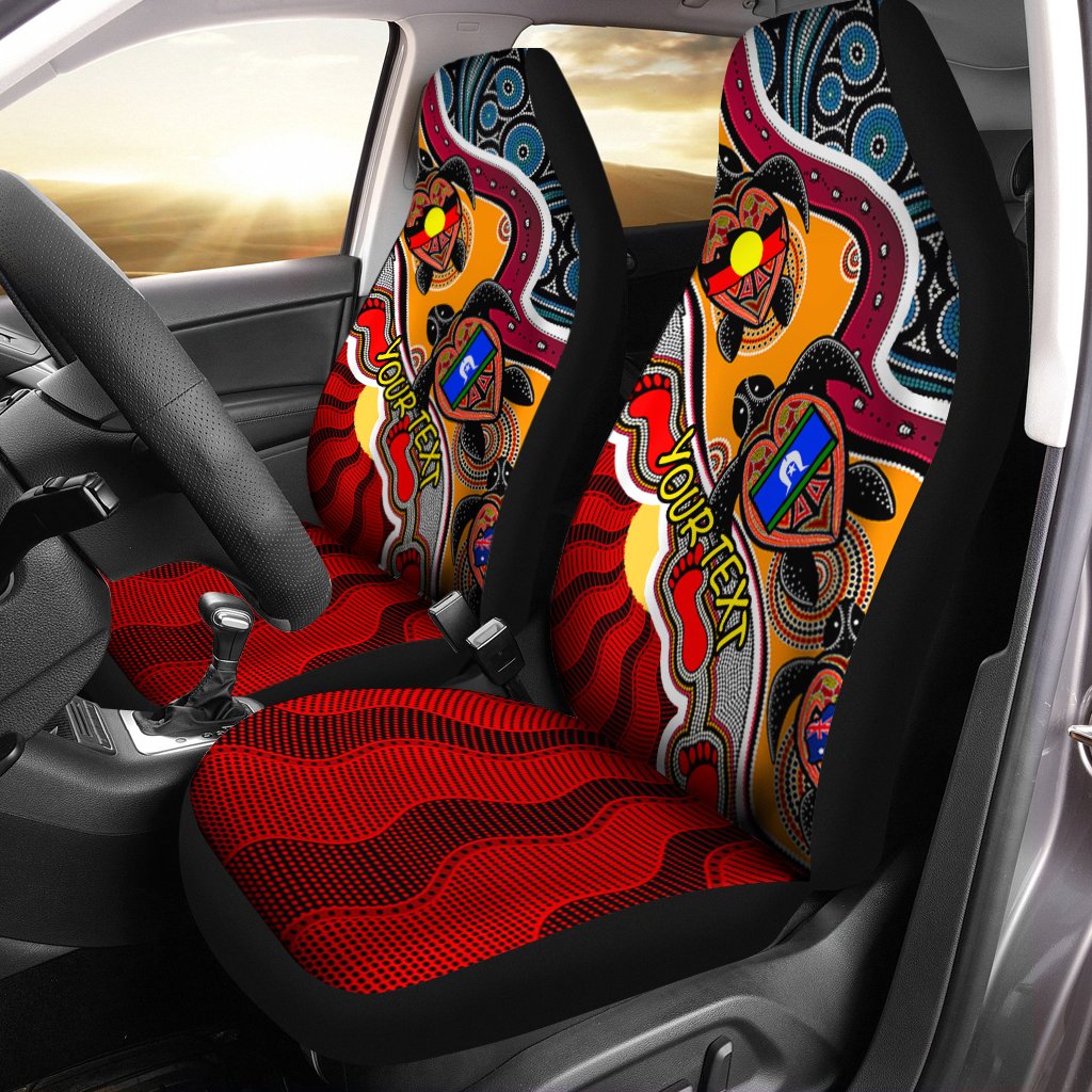 custom-car-seat-covers-australia-aboriginal-dots-with-turtle-and-naidoc-flags
