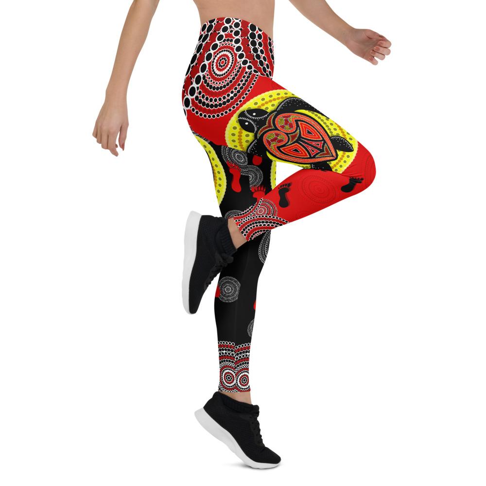 aboriginal-legging-turtle-footprint-circle-dot-painting