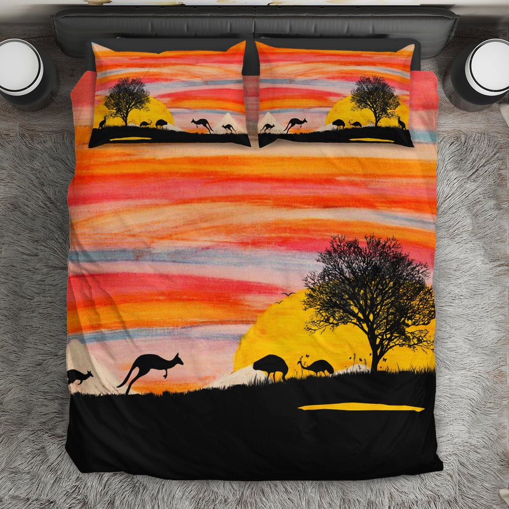 bedding-sets-kangaroo-bed-sunset-drawing-painting-sets