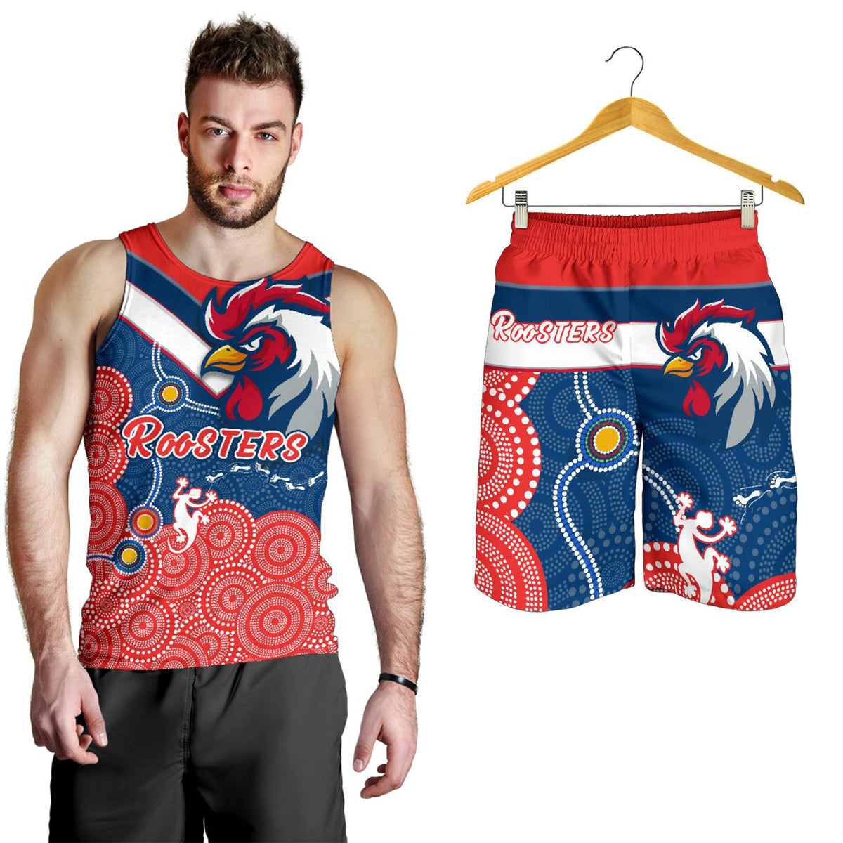 combo-men-tank-top-and-men-short-roosters-red-aboriginal-rugby