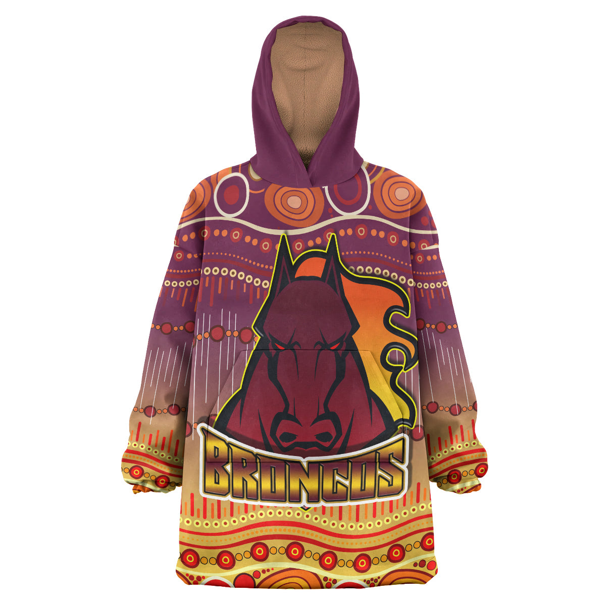 broncos-rugby-snug-hoodie-custom-horse-aboriginal-patterns-oodie-blanket