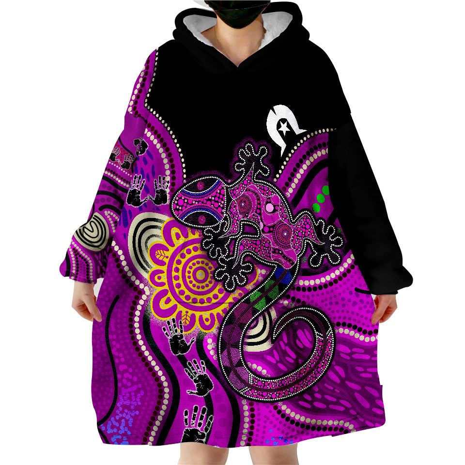 naidoc-week-2022-aboriginal-lizard-wearable-blanket-hoodie