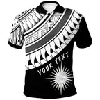 marshall-island-custom-personalised-polo-shirt-ginger-lei-pattern-white