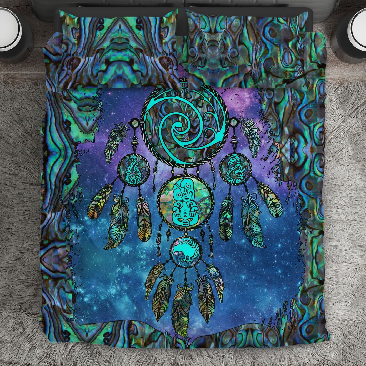 new-zealand-bedding-set-dreamcatcher-paua-shell-duvet-cover-and-pillow-case