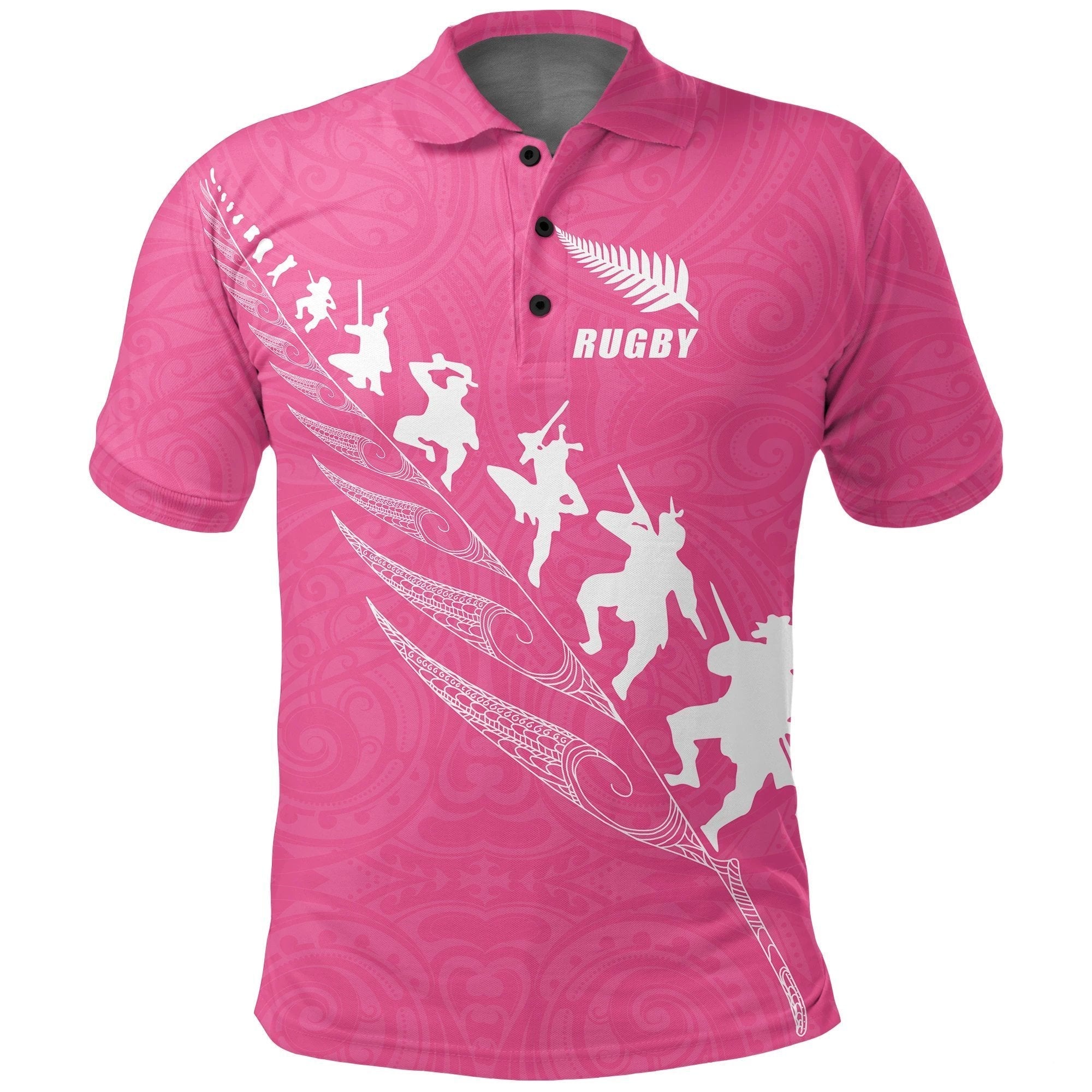 rugby-haka-fern-polo-t-shirt-pink