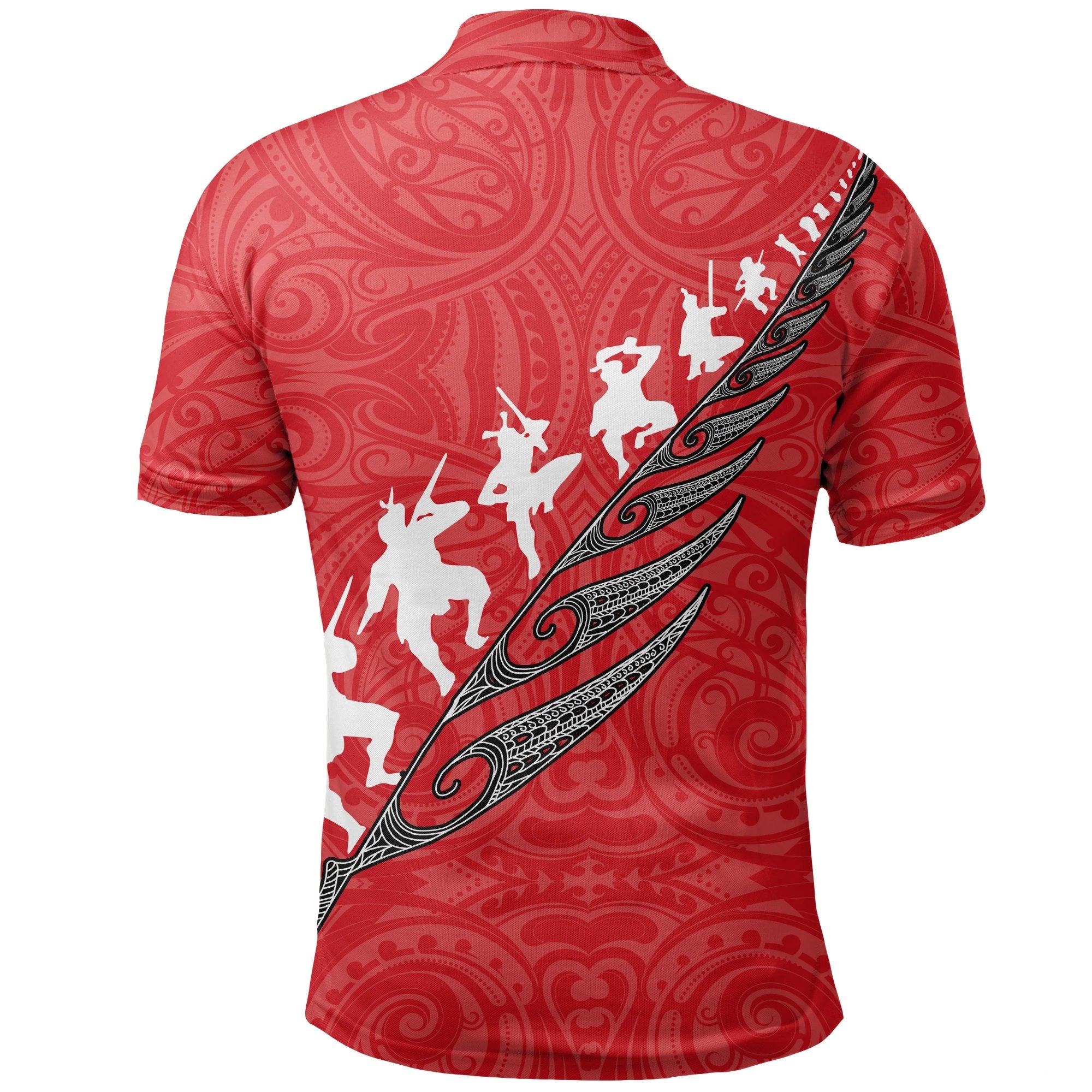 rugby-haka-fern-polo-t-shirt-red