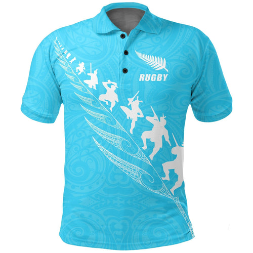 rugby-haka-fern-polo-t-shirt-blue