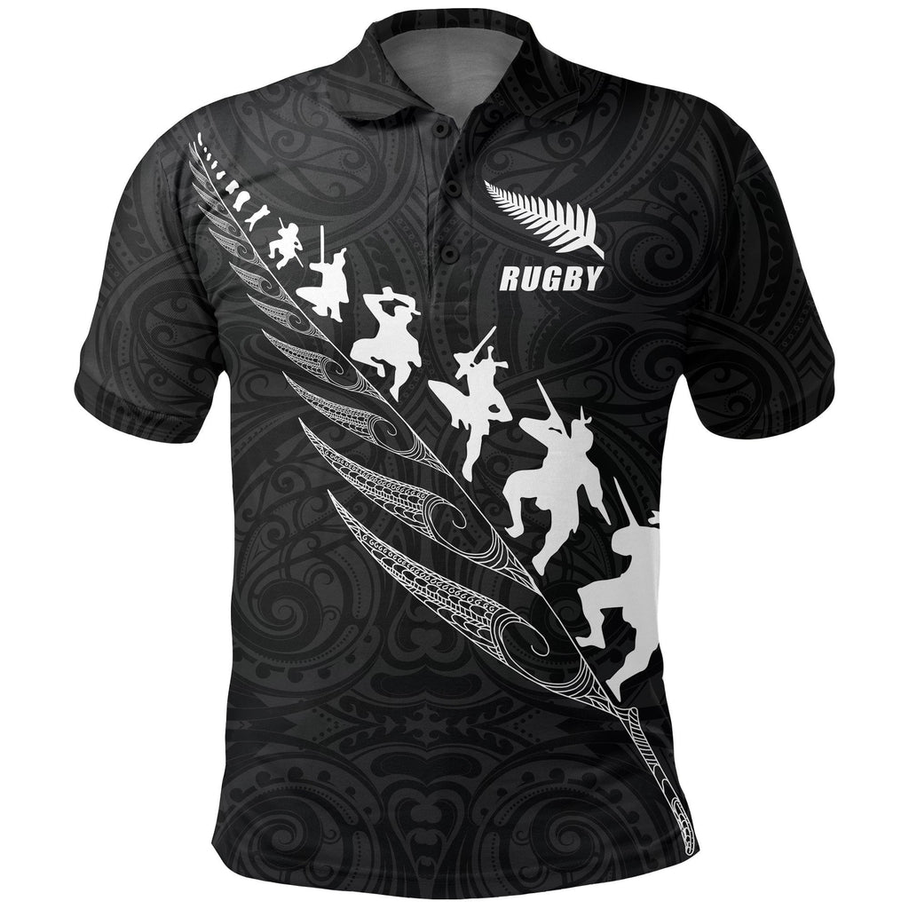 rugby-haka-fern-polo-t-shirt-black