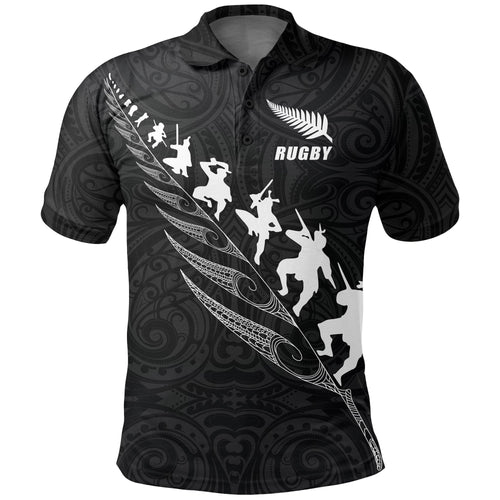rugby-haka-fern-polo-t-shirt-black