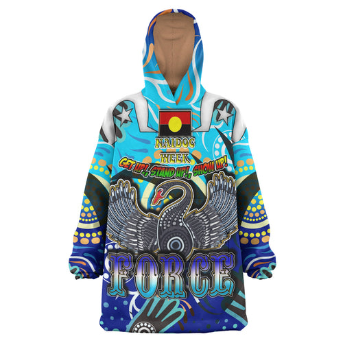 force-rugby-snug-hoodie-custom-naidoc-week-get-up-stand-up-show-up-swan-with-aboriginal-patterns-oodie-blanket