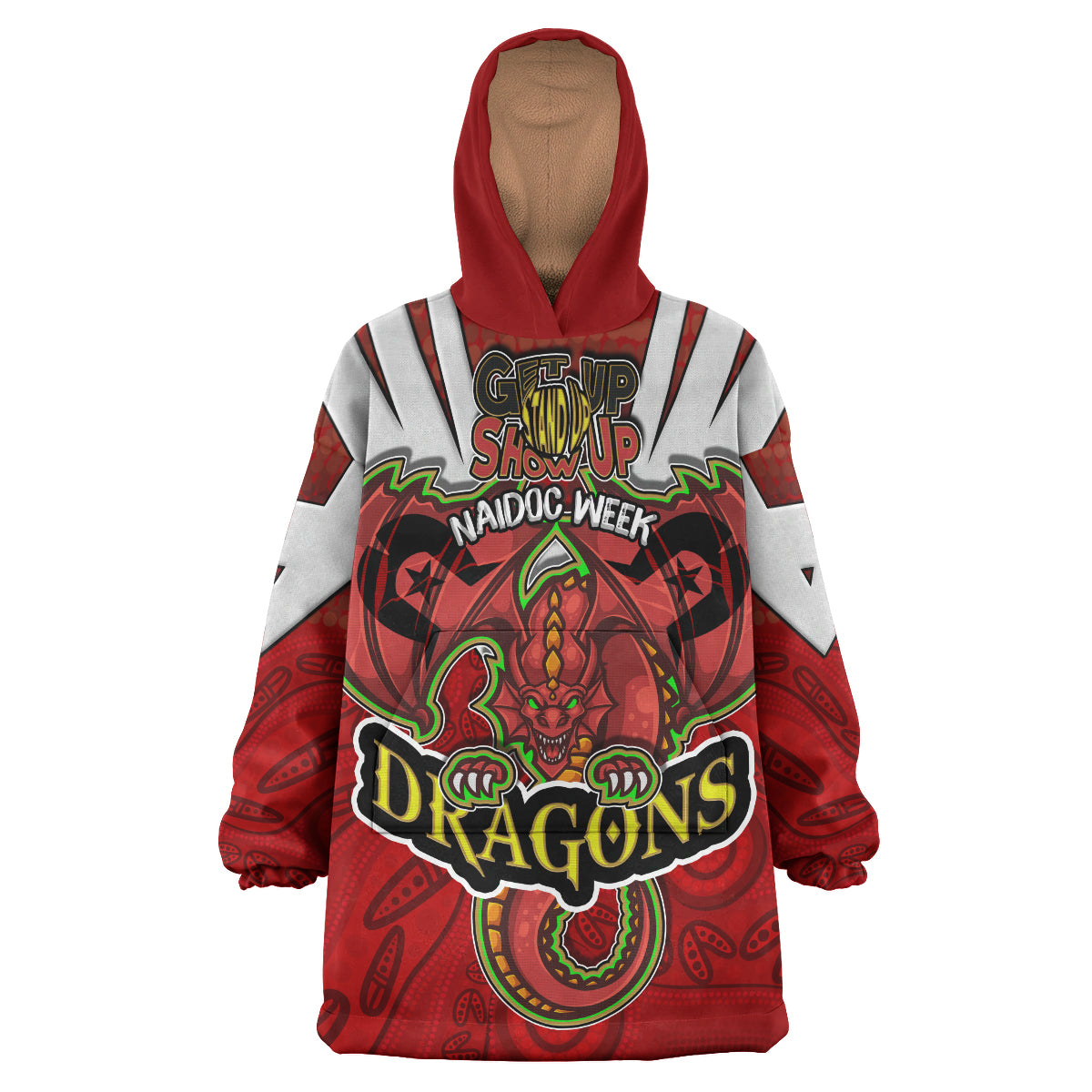 st-george-rugby-snug-hoodie-custom-naidoc-week-dragon-with-aboriginal-patterns-get-up-stand-up-show-up-oodie-blanket