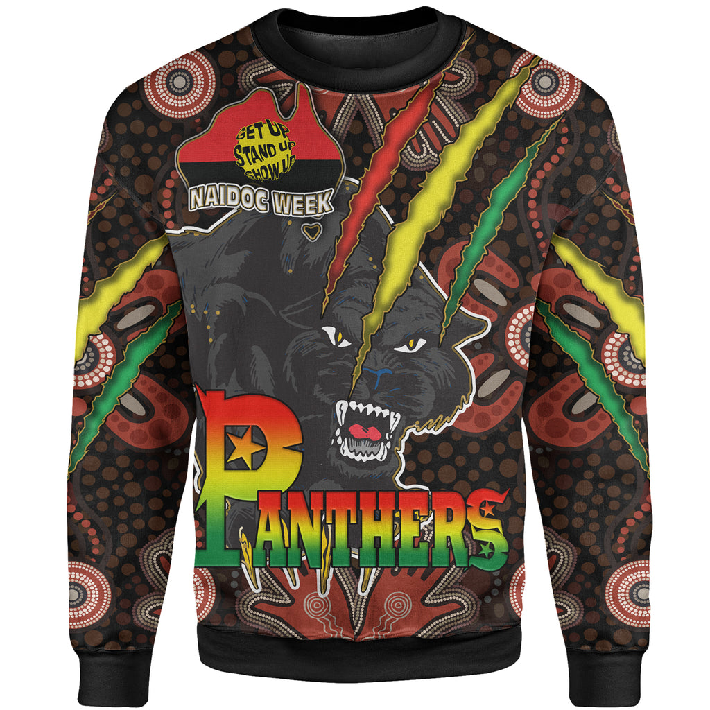 panthers-rugby-sweatshirt-custom-naidoc-week-panther-with-aboriginal-dot-design-background-get-up-stand-up-show-up-sweatshirt