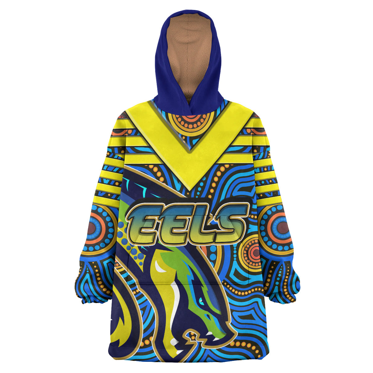 eels-rugby-snug-hoodie-custom-electric-eel-with-aboriginal-patterns-oodie-blanket