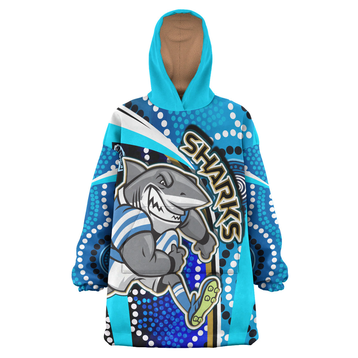 sharks-rugby-snug-hoodie-custom-sharks-with-rugby-ball-and-aboriginal-dot-design-blue-background-oodie-blanket