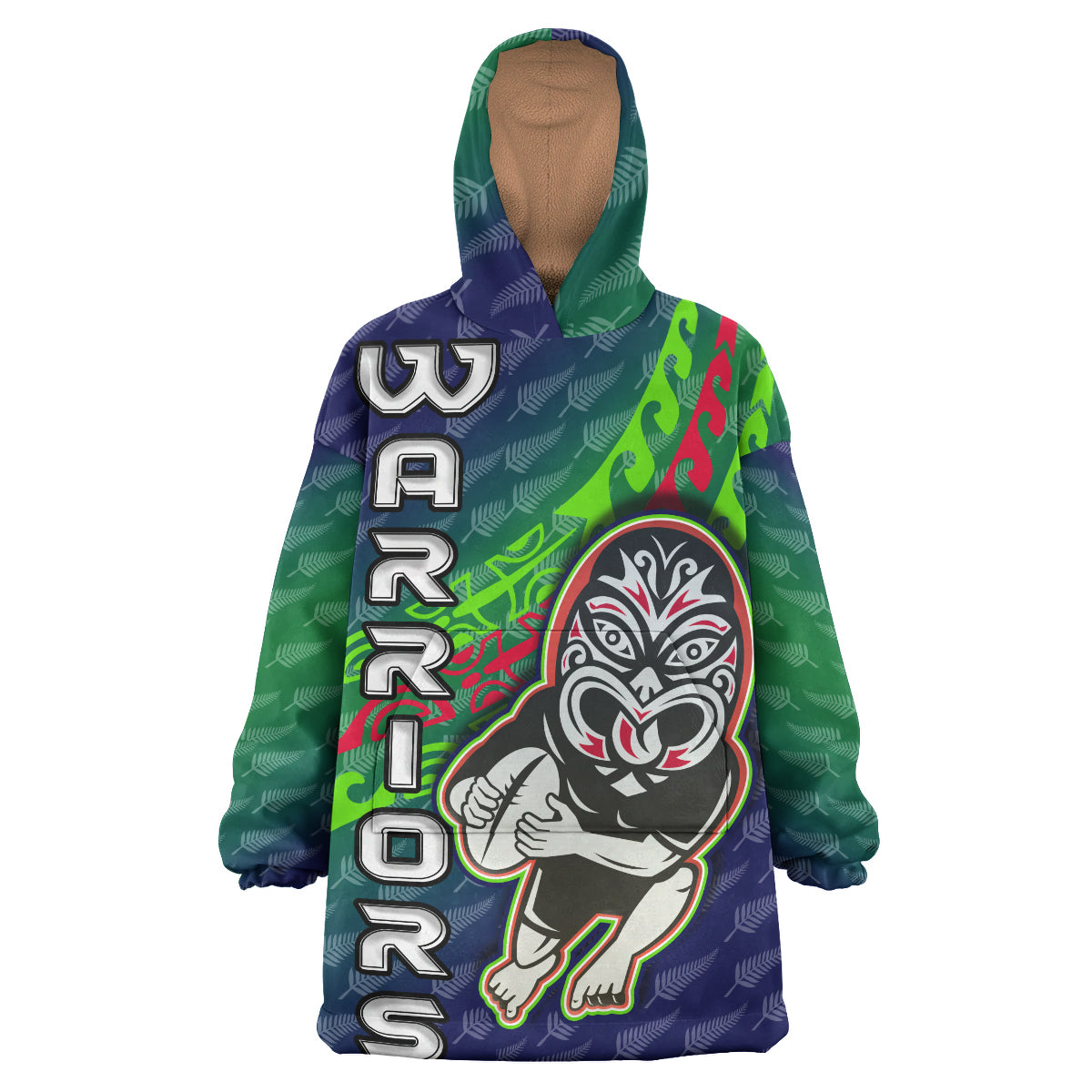 warriors-rugby-snug-hoodie-cusstom-rugby-player-maori-mask-with-fern-pattern-oodie-blanket