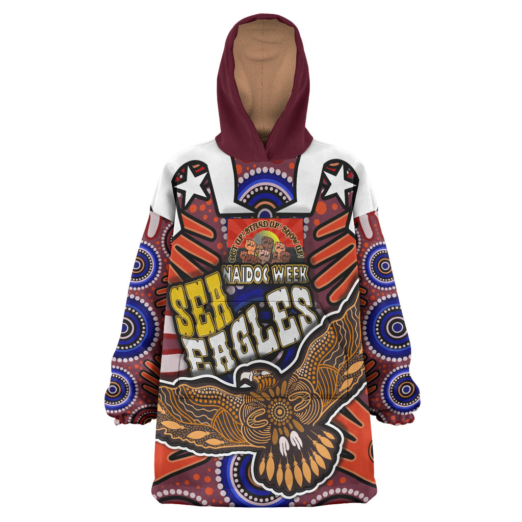 sea-eagles-rugby-snug-hoodie-custom-naidoc-week-eagle-aboriginal-dot-artwork-get-up-stand-up-show-up-aboriginal-culture-oodie-blanket