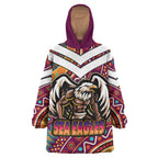 sea-eagles-rugby-snug-hoodie-custom-eagle-strong-with-aboriginal-patterns-oodie-blanket