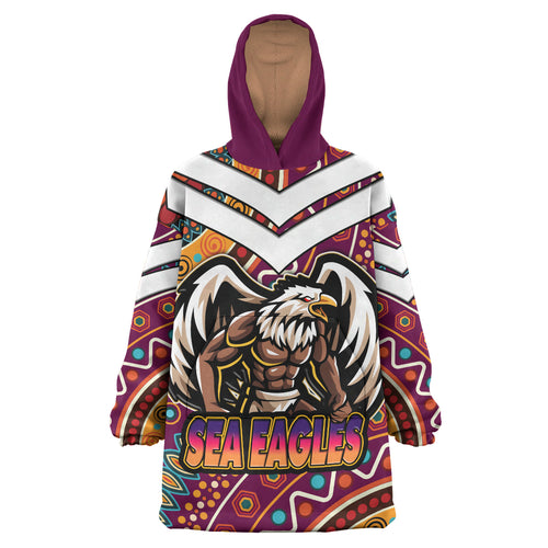 sea-eagles-rugby-snug-hoodie-custom-eagle-strong-with-aboriginal-patterns-oodie-blanket