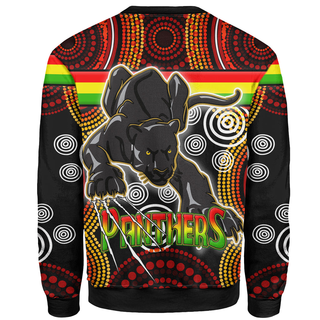 panthers-rugby-sweatshirt-custom-black-panther-with-aboriginal-contemporary-dot-painting-pattern-sweatshirt