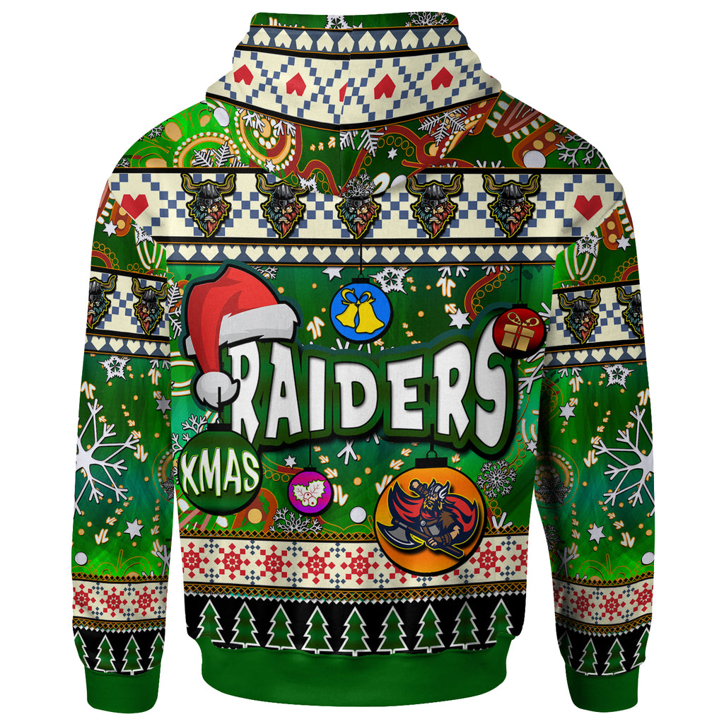 raider-rugby-christmas-hoodie-custom-xmas-raider-christmas-balls-snowflake-with-aboriginal-patterns-hoodie