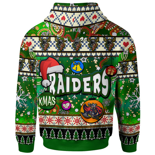 raider-rugby-christmas-hoodie-custom-xmas-raider-christmas-balls-snowflake-with-aboriginal-patterns-hoodie