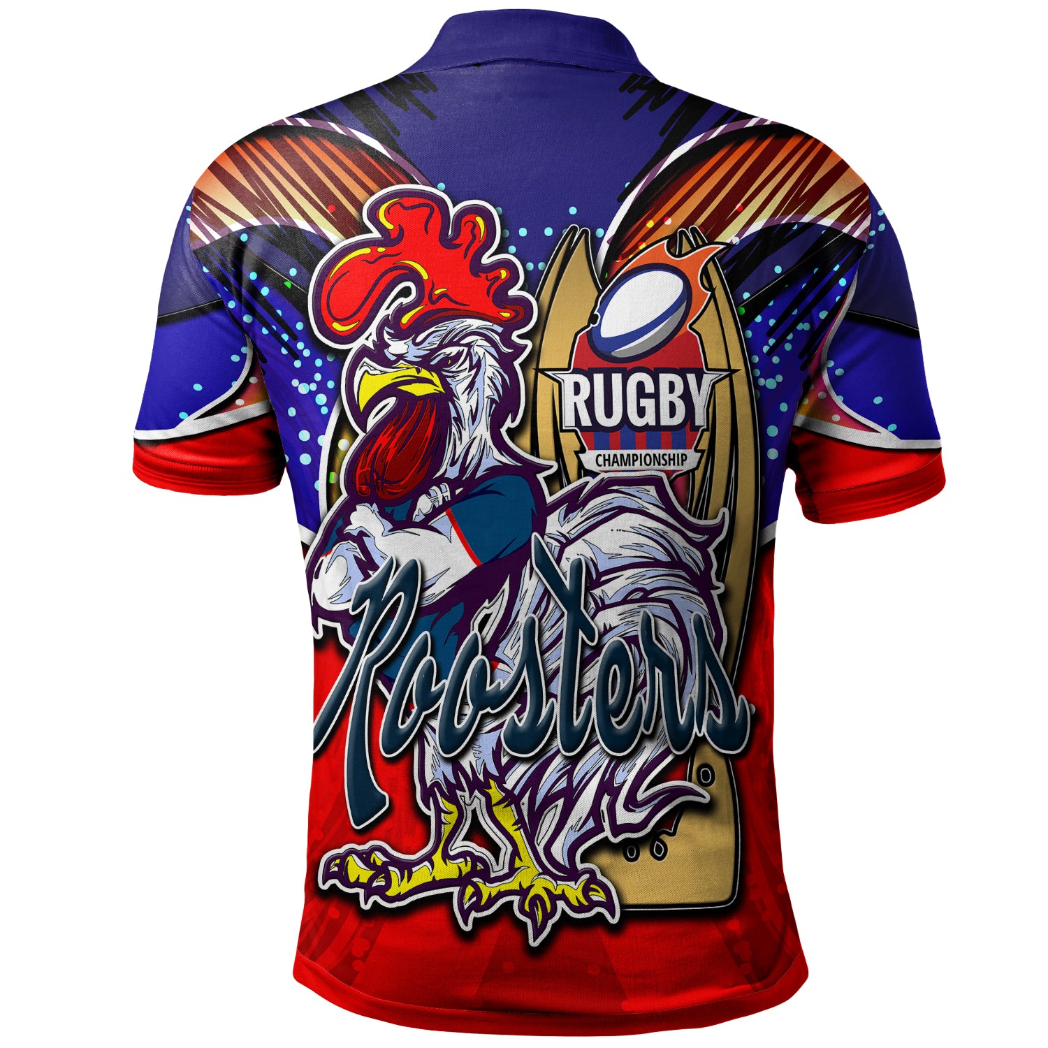 roosters-rugby-polo-shirt-custom-rooster-mascot-with-cup-nrl-grand-final-player-and-number-polo-shirt