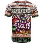 sea-eagles-rugby-christmas-t-shirt-custom-xmas-sea-eagles-christmas-balls-snowflake-with-aboriginal-patterns-t-shirt